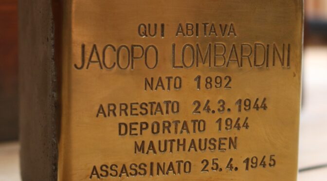 Pietra d’inciampo per Jacopo Lombardini
